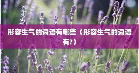 形容生气的词语有哪些（形容生气的词语有?）