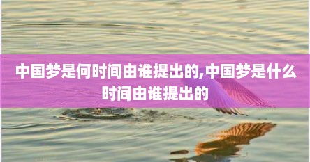 中国梦是何时间由谁提出的,中国梦是什么时间由谁提出的
