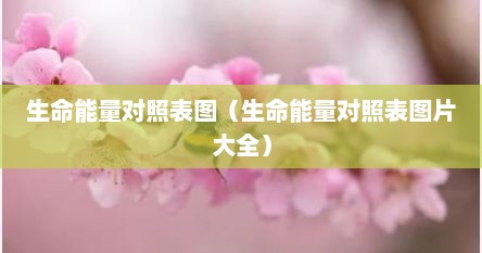 生命能量对照表图（生命能量对照表图片大全）