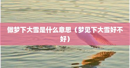 做梦下大雪是什么意思（梦见下大雪好不好）