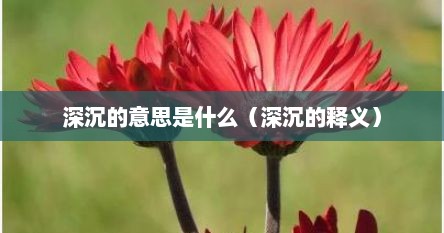 深沉的意思是什么（深沉的释义）