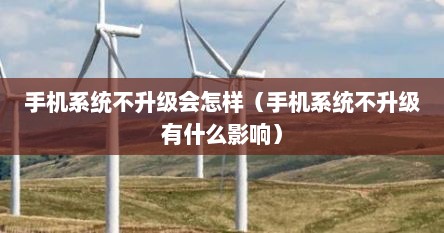 手机系统不升级会怎样（手机系统不升级有什么影响）