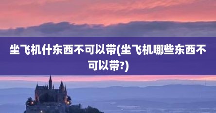 坐飞机什东西不可以带(坐飞机哪些东西不可以带?)