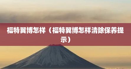 福特翼博怎样（福特翼博怎样清除保养提示）