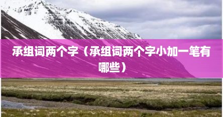 承组词两个字（承组词两个字小加一笔有哪些）