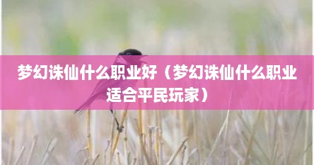 梦幻诛仙什么职业好（梦幻诛仙什么职业适合平民玩家）