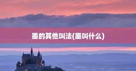 墨的其他叫法(墨叫什么)