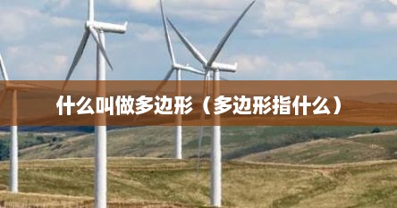 什么叫做多边形（多边形指什么）