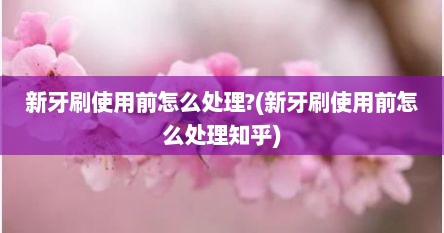 新牙刷使用前怎么处理?(新牙刷使用前怎么处理知乎)
