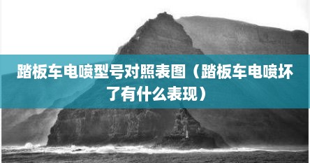 踏板车电喷型号对照表图（踏板车电喷坏了有什么表现）