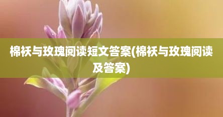 棉袄与玫瑰阅读短文答案(棉袄与玫瑰阅读及答案)