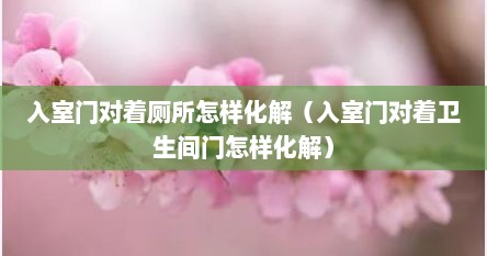 入室门对着厕所怎样化解（入室门对着卫生间门怎样化解）