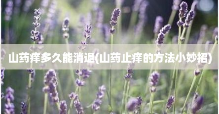 山药痒多久能消退(山药止痒的方法小妙招)