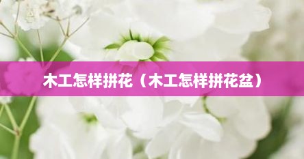 木工怎样拼花（木工怎样拼花盆）