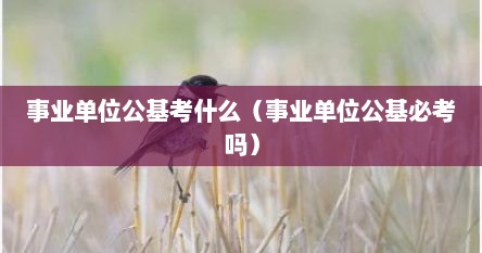 事业单位公基考什么（事业单位公基必考吗）