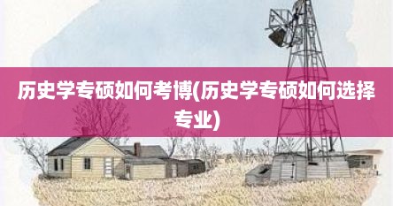 历史学专硕如何考博(历史学专硕如何选择专业)