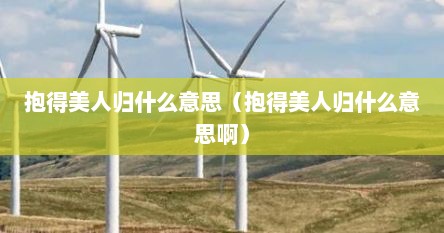 抱得美人归什么意思（抱得美人归什么意思啊）