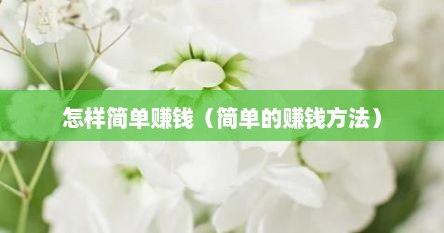 怎样简单赚钱（简单的赚钱方法）