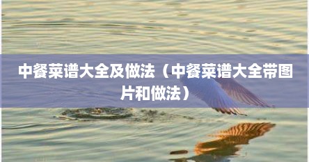 中餐菜谱大全及做法（中餐菜谱大全带图片和做法）
