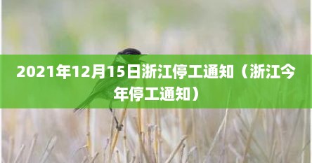 2021年12月15日浙江停工通知（浙江今年停工通知）