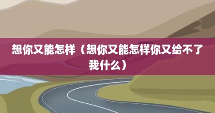 想你又能怎样（想你又能怎样你又给不了我什么）