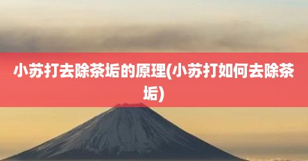 小苏打去除茶垢的原理(小苏打如何去除茶垢)