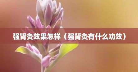 强肾灸效果怎样（强肾灸有什么功效）
