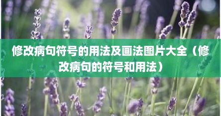 修改病句符号的用法及画法图片大全（修改病句的符号和用法）