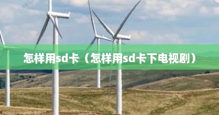 怎样用sd卡（怎样用sd卡下电视剧）