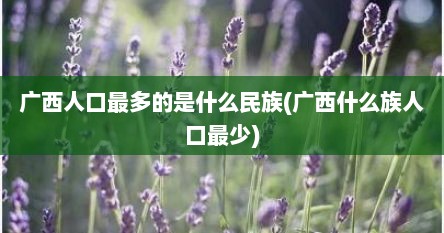 广西人口最多的是什么民族(广西什么族人口最少)