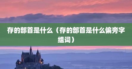 存的部首是什么（存的部首是什么偏旁字组词）