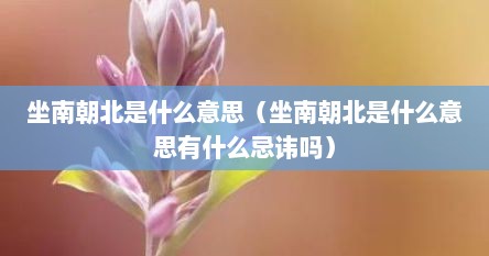 坐南朝北是什么意思（坐南朝北是什么意思有什么忌讳吗）
