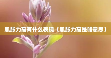 肌胀力高有什么表现（肌胀力高是啥意思）