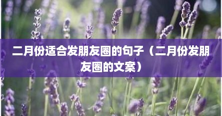二月份适合发朋友圈的句子（二月份发朋友圈的文案）