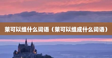 莱可以组什么词语（莱可以组成什么词语）