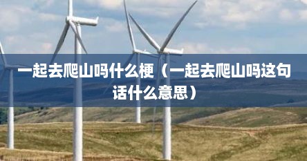 一起去爬山吗什么梗（一起去爬山吗这句话什么意思）