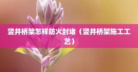 竖井桥架怎样防火封堵（竖井桥架施工工艺）