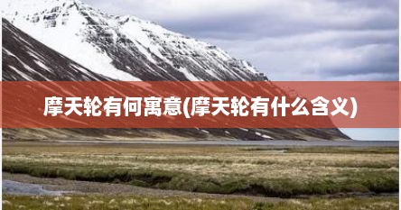 摩天轮有何寓意(摩天轮有什么含义)