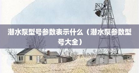 潜水泵型号参数表示什么（潜水泵参数型号大全）