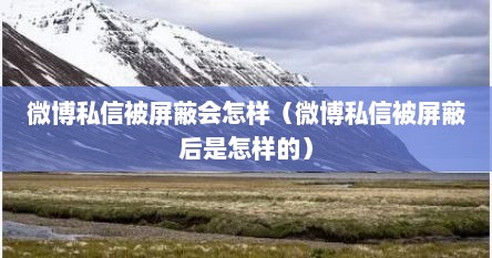 微博私信被屏蔽会怎样（微博私信被屏蔽后是怎样的）
