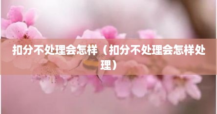 扣分不处理会怎样（扣分不处理会怎样处理）