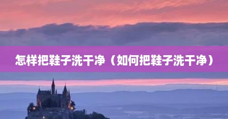怎样把鞋子洗干净（如何把鞋子洗干净）