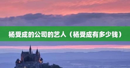 杨受成的公司的艺人（杨受成有多少钱）