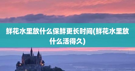 鲜花水里放什么保鲜更长时间(鲜花水里放什么活得久)
