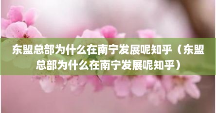 东盟总部为什么在南宁发展呢知乎（东盟总部为什么在南宁发展呢知乎）