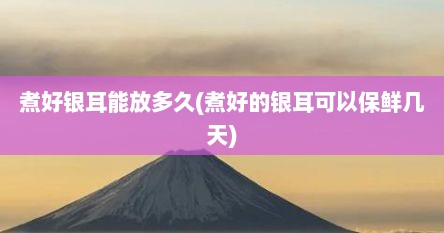煮好银耳能放多久(煮好的银耳可以保鲜几天)