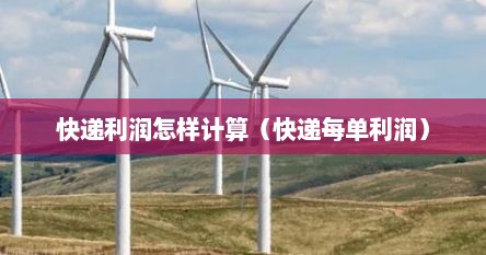 快递利润怎样计算（快递每单利润）