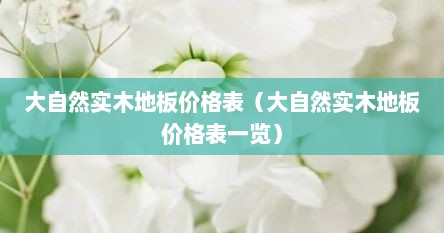 大自然实木地板价格表（大自然实木地板价格表一览）