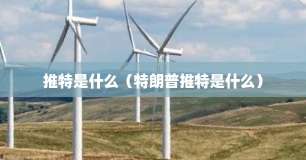 推特是什么（特朗普推特是什么）