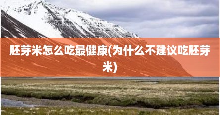 胚芽米怎么吃最健康(为什么不建议吃胚芽米)